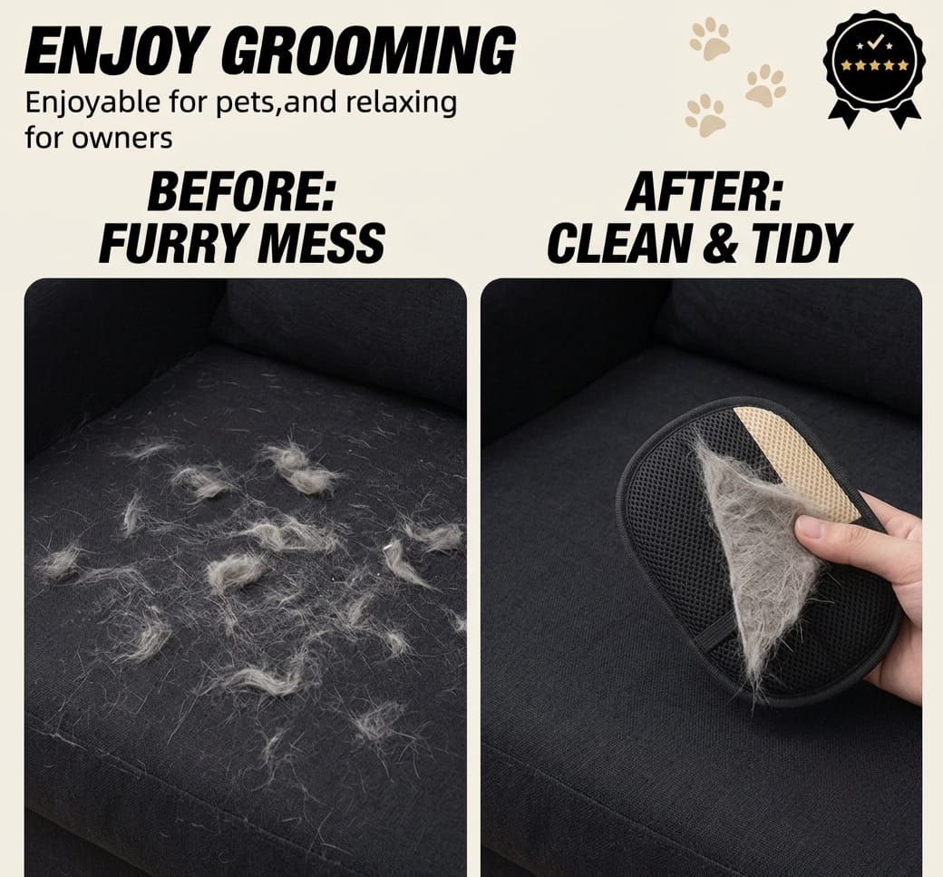 Portable Home Pet Hair Removal Gloves