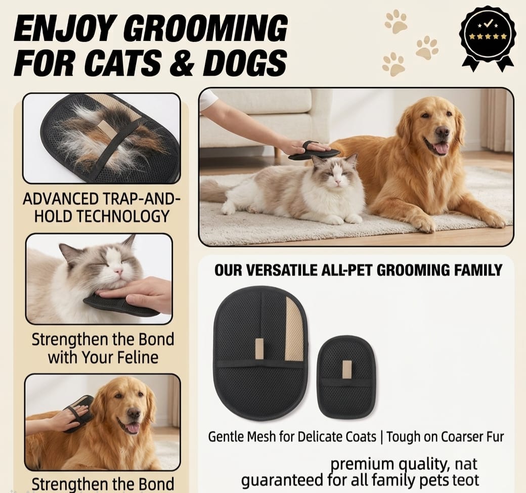 Portable Home Pet Hair Removal Gloves